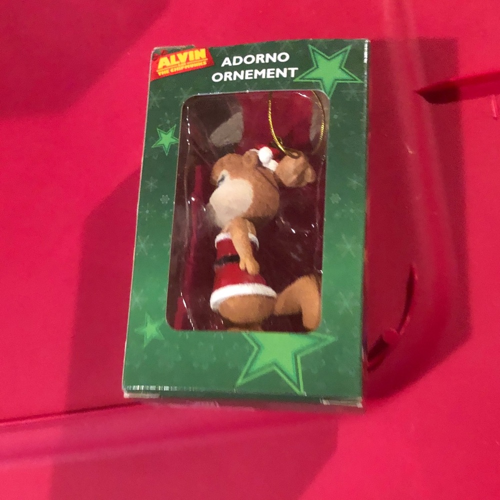 Alvin & The Chipmunks Christmas Squirrel Ornament - Brown & Red